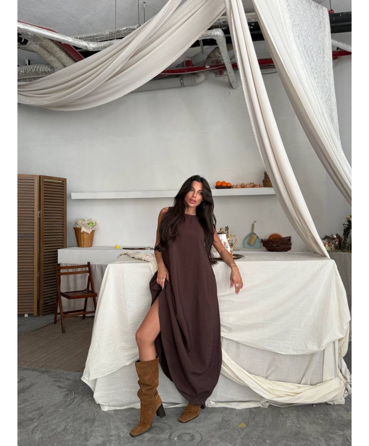 209472 KAHVE ELBİSE