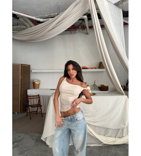 209475 CREAM BLOUSE CROP