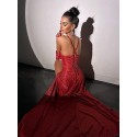 209488 ROT COCKRAİLKLEİD SILBRIG