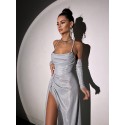 209490 GRAU COCKRAİLKLEİD SILBRIG
