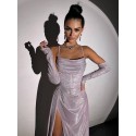 209493 LILA COCKRAİLKLEİD SILBRIG