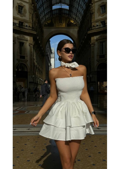 209504 WHITE DRESS TRİKOTON