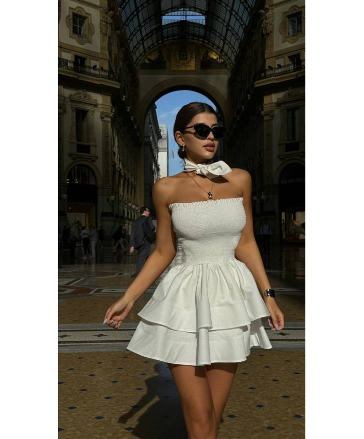 209504 BEYAZ ELBİSE TRİKOTON