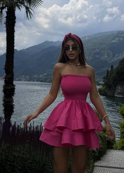 209507 ROSA COCKRAİLKLEİD