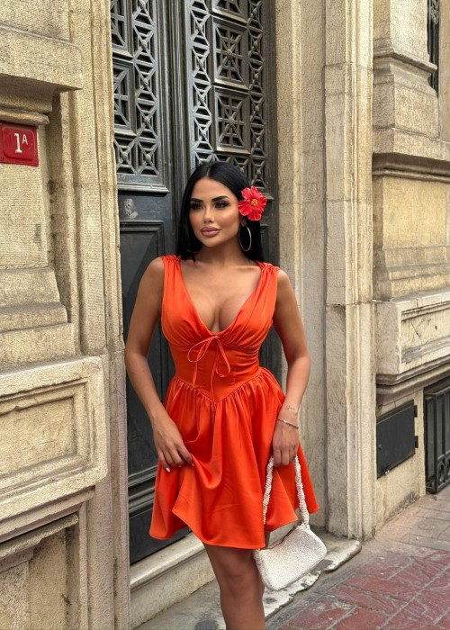 209527 ORANGE DRESS SATIN FABRIC