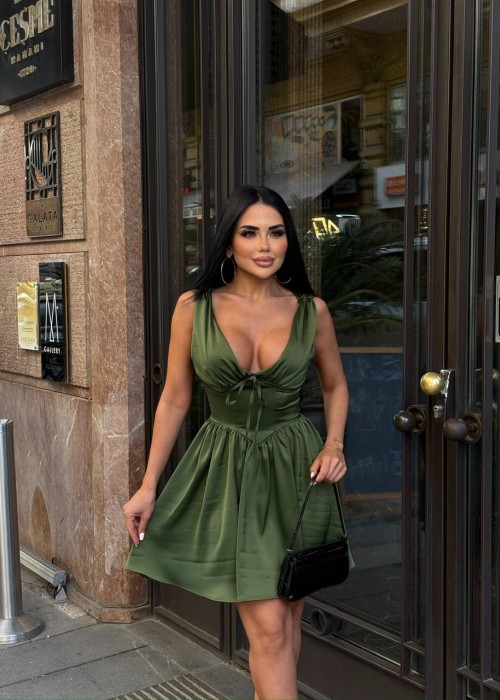 209529 GREEN DRESS SATIN FABRIC