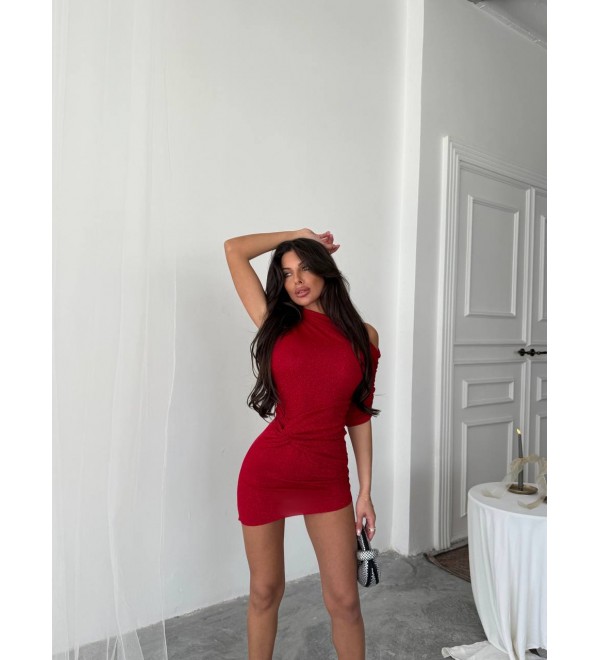 209537 KIRMIZI ELBİSE LYCRA