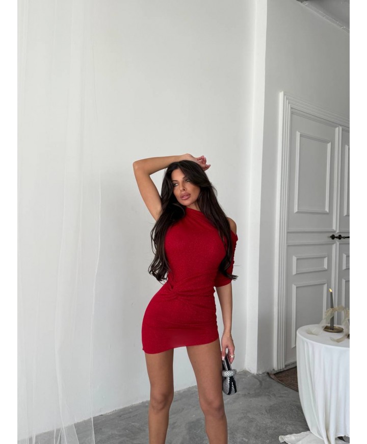 209537 KIRMIZI ELBİSE LYCRA