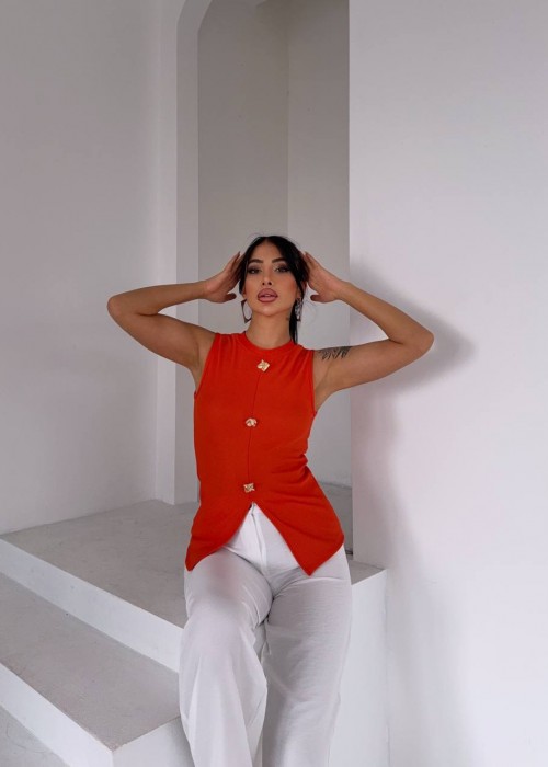 209542 RED VEST OTTOMAN FABRIC