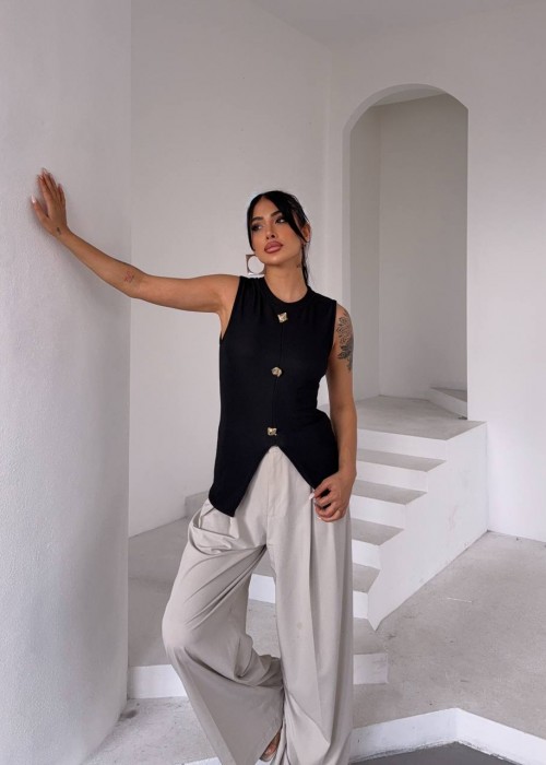 209543 BLACK VEST OTTOMAN FABRIC