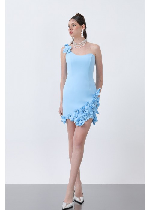 209556 BLAU COCKRAİLKLEİD