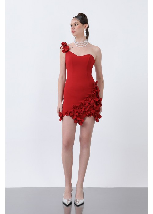 209558 RED COCKTAİL DRESS