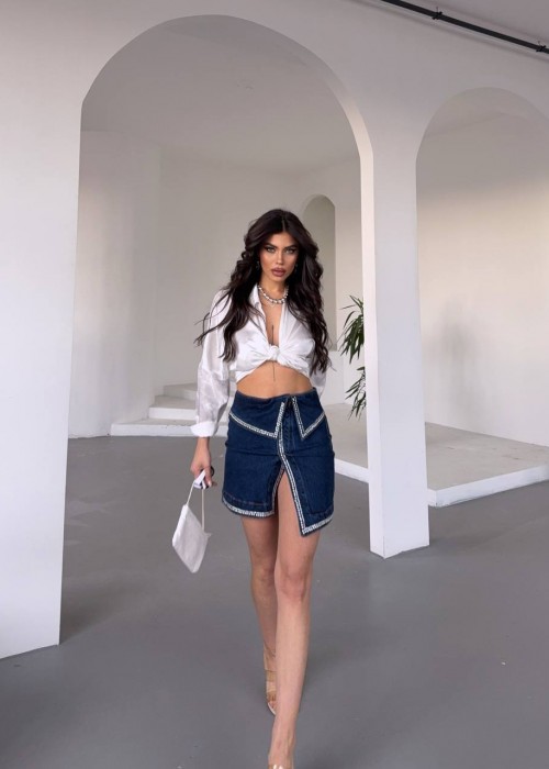 209569 NAVY BLUE SKIRT Denim