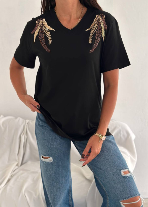 209580 SCHWARZ T SHIRT 100% Baumwolle