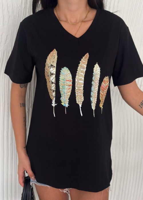 209582 SCHWARZ T SHIRT 100% Baumwolle