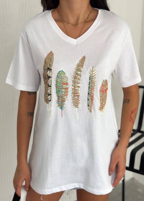 209583 WEISS T SHIRT 100% Baumwolle