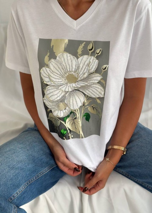 209584 WEISS T SHIRT 100% Baumwolle