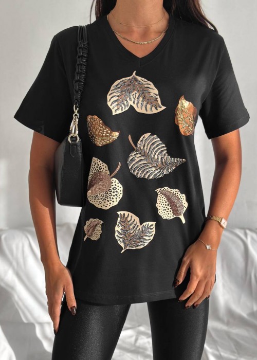 209585 SCHWARZ T SHIRT 100% Baumwolle