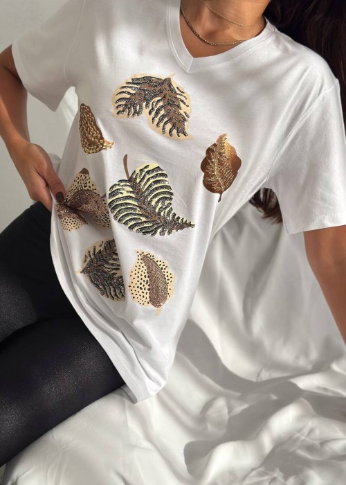 209586 WEISS T SHIRT 100% Baumwolle