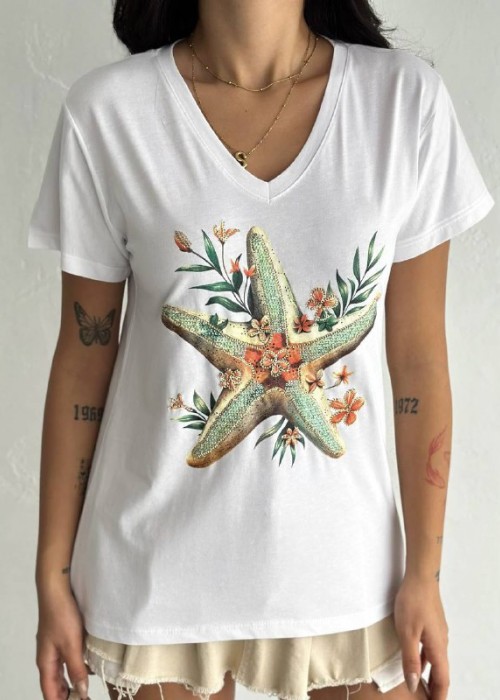 209587 WEISS T SHIRT 100% Baumwolle