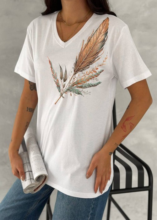 209590 WEISS T SHIRT 100% Baumwolle