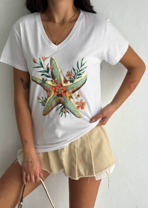 209591 WEISS T SHIRT 100% Baumwolle