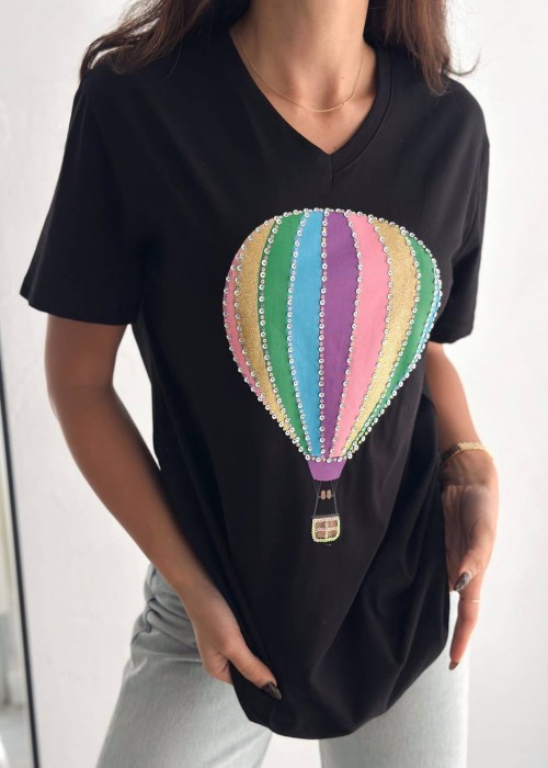 209595 SCHWARZ T SHIRT 100% Baumwolle