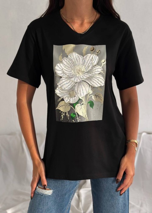 209596 SCHWARZ T SHIRT 100% Baumwolle
