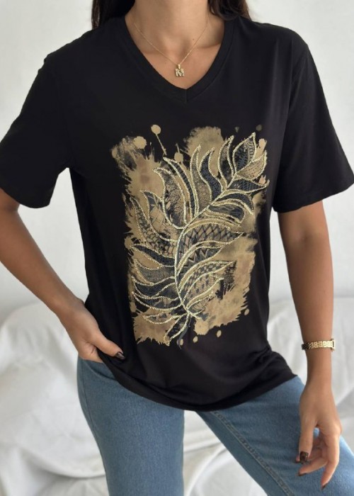 209597 SCHWARZ T SHIRT 100% Baumwolle