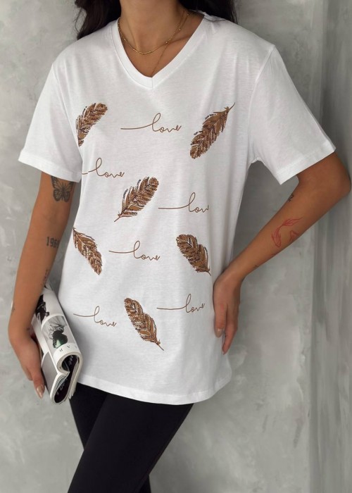 209598 WEISS T SHIRT 100% Baumwolle