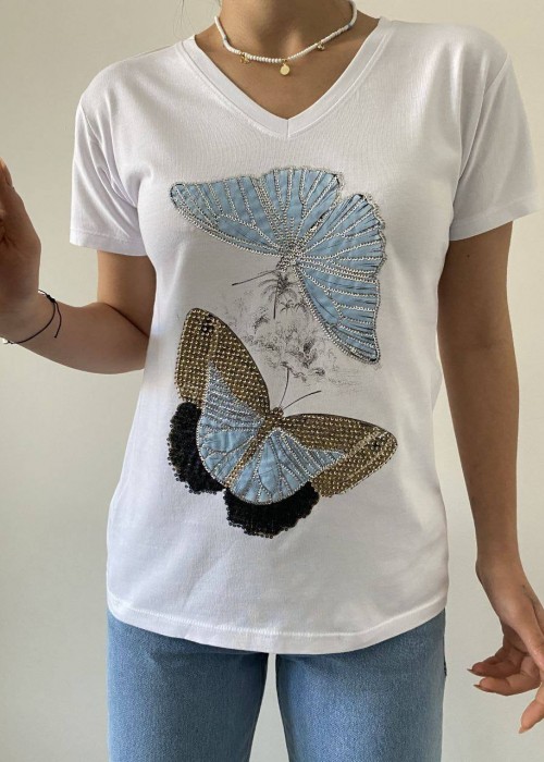 209599 WEISS T SHIRT 100% Baumwolle
