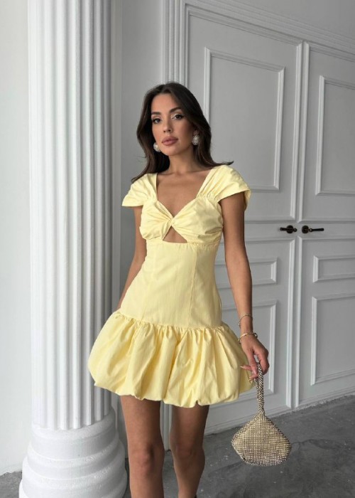 209615 SARI ELBİSE POPLİN KUMAŞ