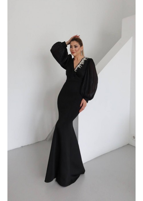 209667 SCHWARZ COCKRAİLKLEİD