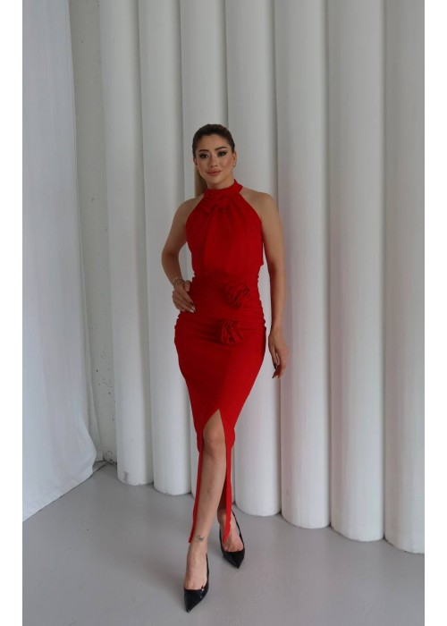 209672 ROT COCKRAİLKLEİD