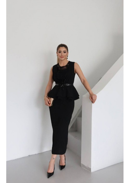 209675 SCHWARZ COCKRAİLKLEİD DAMENANZUG