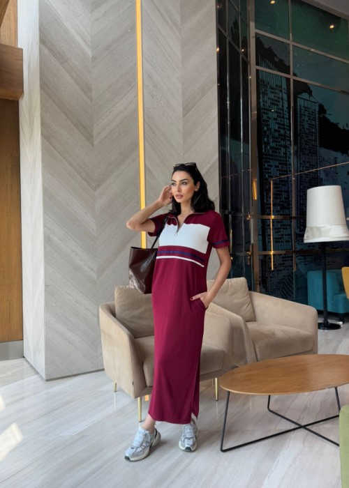 209701 BORDO KLEID Modal Stoff