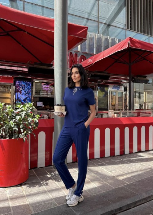 209706 NAVY BLAU MANNSCHAFT Modal Stoff