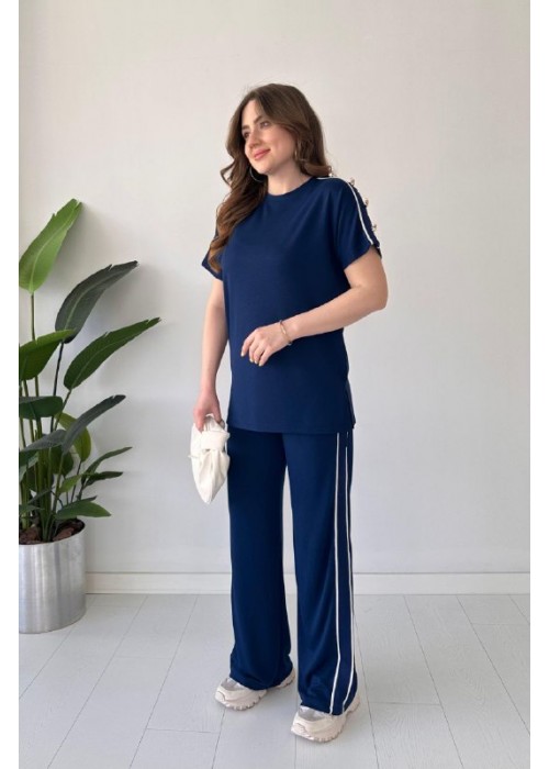 209719 NAVY BLAU MANNSCHAFT Modal Stoff