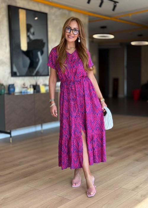 209722 GEMUSTERT KLEID VISKOSE STOFF