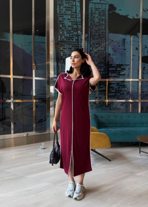 209725 BORDO KLEID Modal Stoff