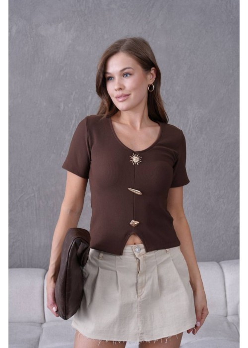 209963 COFFEE BLOUSE