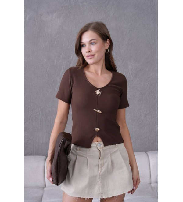 209963 COFFEE BLOUSE