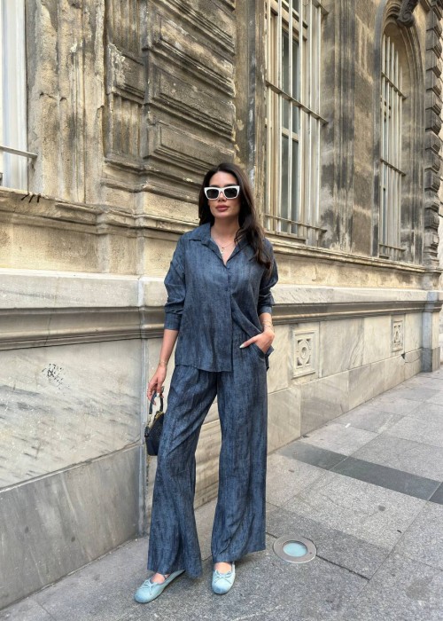 210002 NAVY BLAU MANNSCHAFT TENCEL STOFF