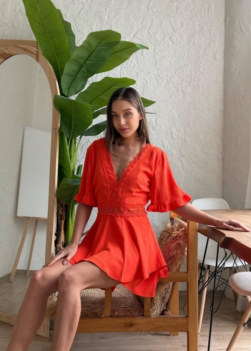 210077 ORANGE DRESS