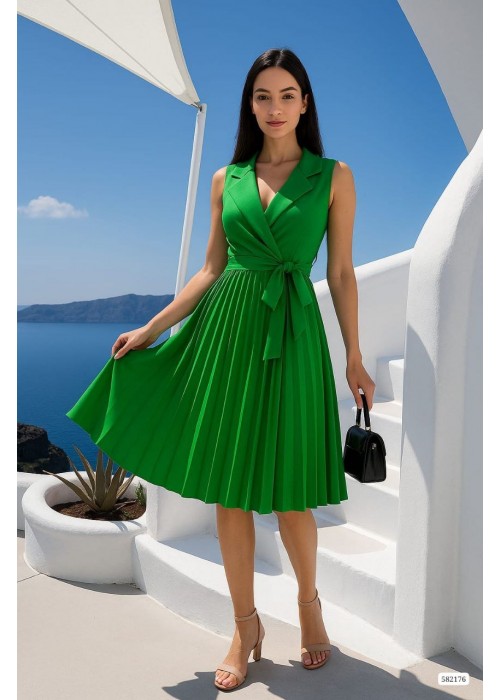 210090 GREEN DRESS SCUBA CREP