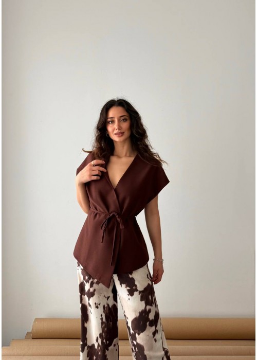 210138 COFFEE BLOUSE