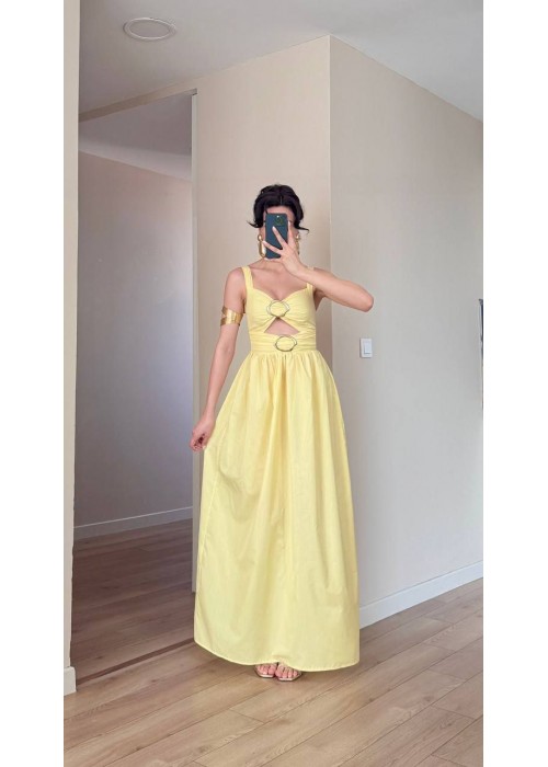 210329 SARI ELBİSE POPLİN KUMAŞ