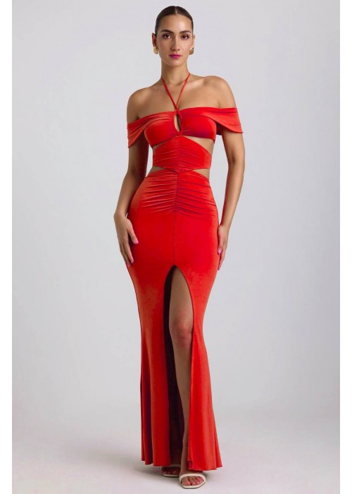 210396 KIRMIZI ELBİSE FULL LYCRA MODAL