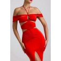 210396 KIRMIZI ELBİSE FULL LYCRA MODAL