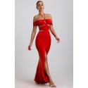 210396 KIRMIZI ELBİSE FULL LYCRA MODAL